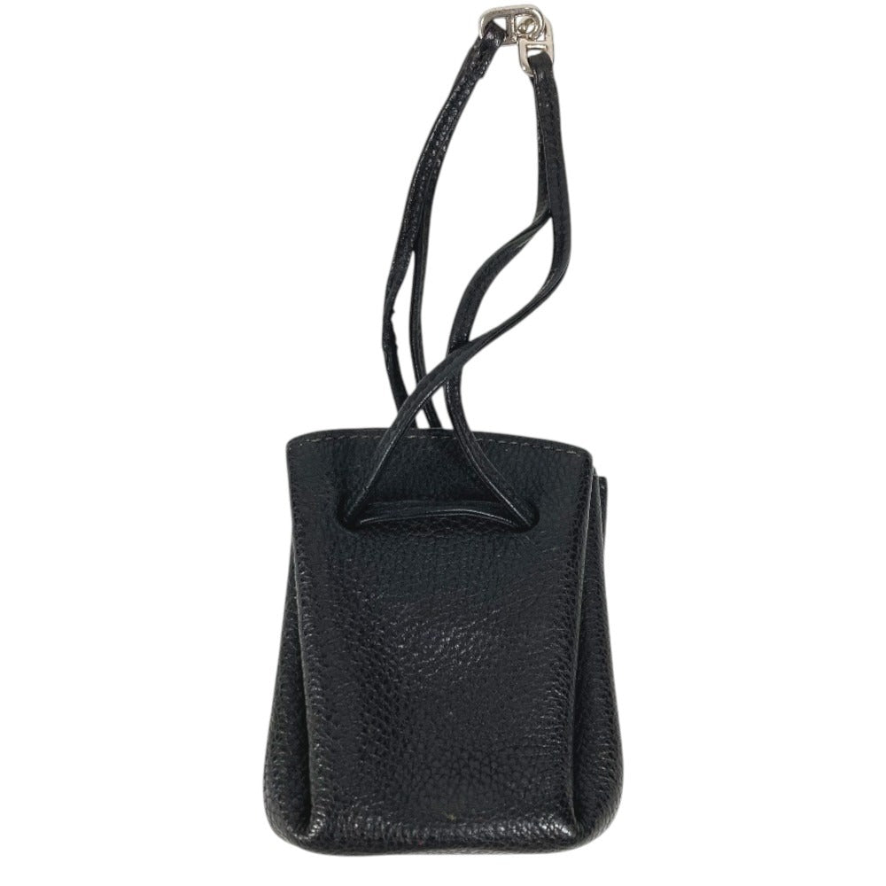 HERMES Vespa Drawstring pouch for small items Pouch Leather Black Used
