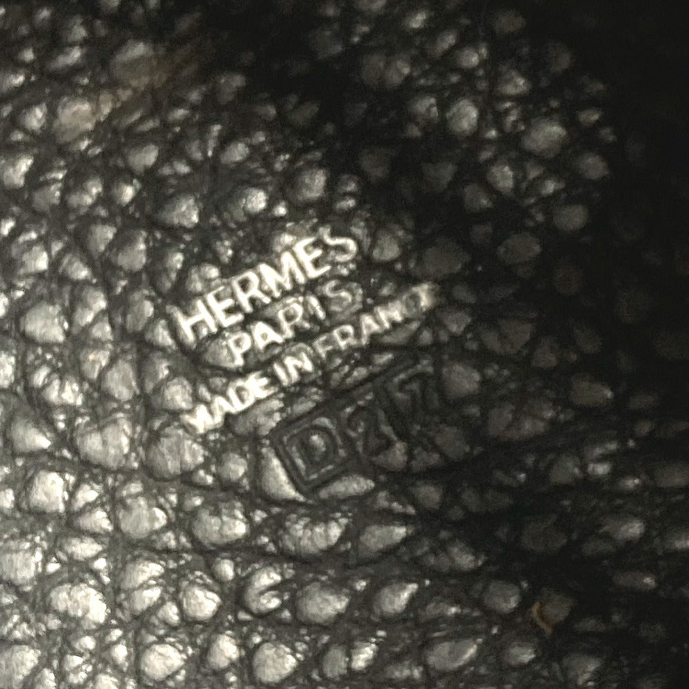 HERMES Vespa Drawstring pouch for small items Pouch Leather Black Used