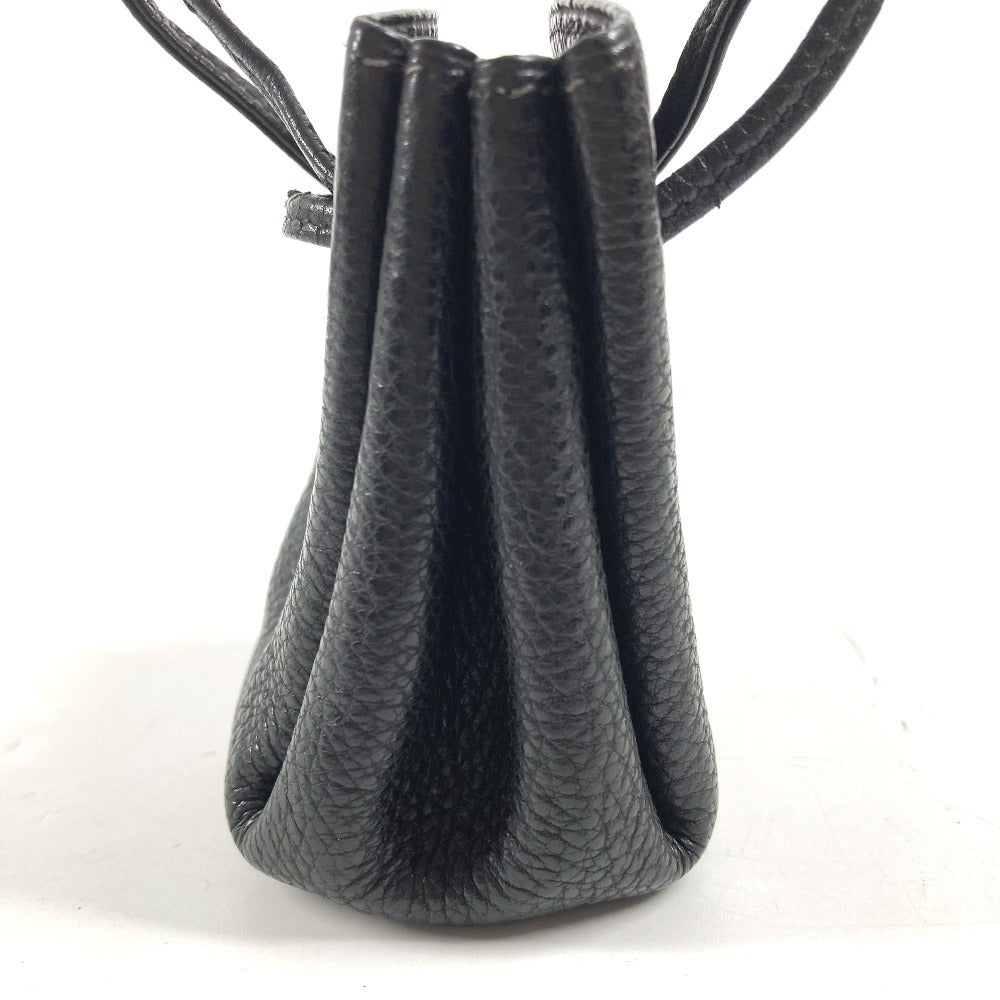 HERMES Vespa Drawstring pouch for small items Pouch Leather Black Used