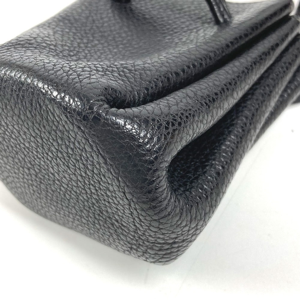 HERMES Vespa Drawstring pouch for small items Pouch Leather Black Used