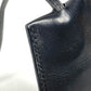 HERMES vintage Clochette Keyring Bag Charm Leather Necklace Swift Black Used