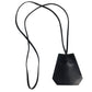 HERMES vintage Clochette Keyring Bag Charm Leather Necklace Swift Black Used