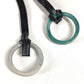HERMES vintage Clochette Keyring Bag Charm Leather Necklace Swift Black Used