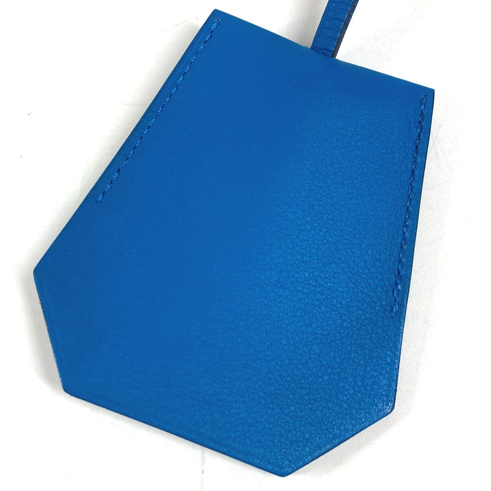 HERMES 2024 Year Gifts Clochette Keyring Bag Charm Key Holder Leather charm Swift blue Used