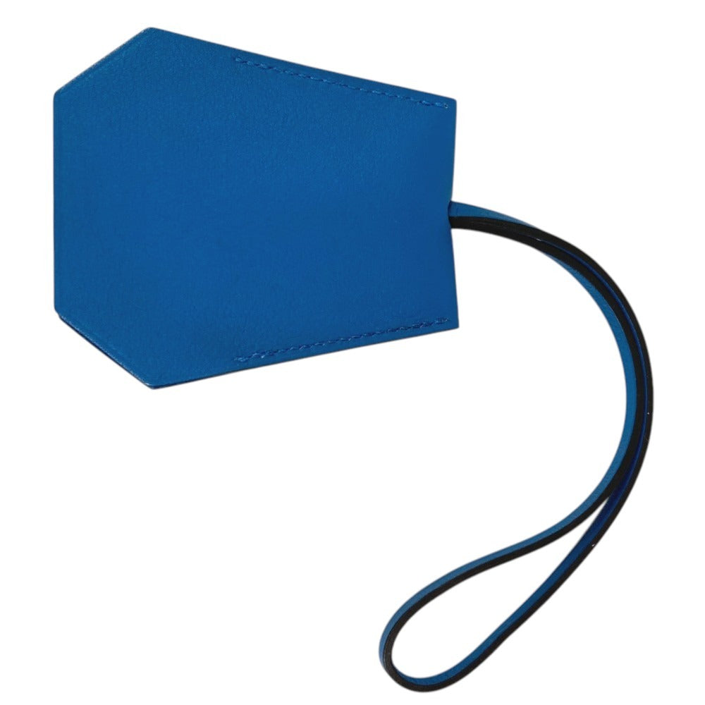 HERMES 2024 Year Gifts Clochette Keyring Bag Charm Key Holder Leather charm Swift blue Used