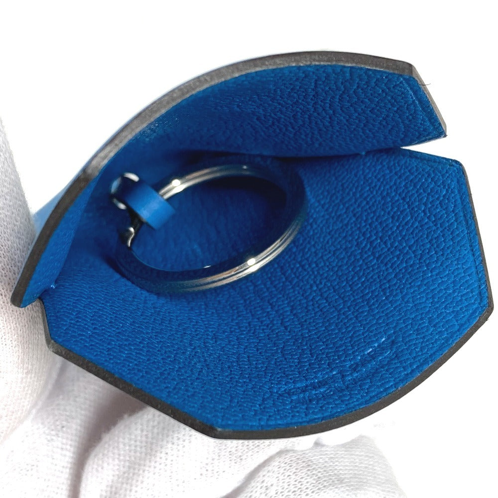 HERMES 2024 Year Gifts Clochette Keyring Bag Charm Key Holder Leather charm Swift blue Used