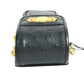 VERSACE vintage Sunburst Logo Mobile Phone Pouch Flap Chain Bag Hand Bag Embossed Leather Black Used