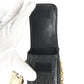 VERSACE vintage Sunburst Logo Mobile Phone Pouch Flap Chain Bag Hand Bag Embossed Leather Black Used