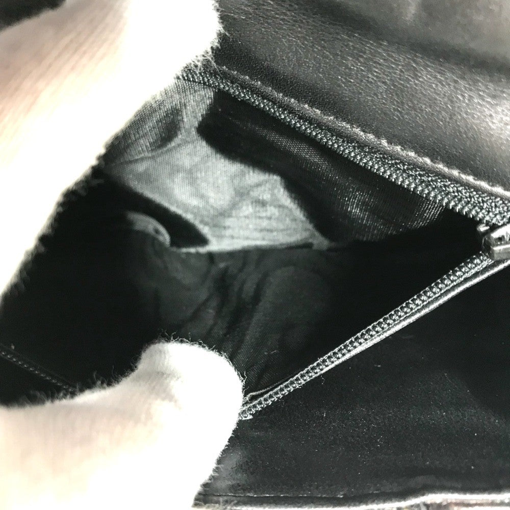 FENDI vintage ribbon Vintage Genuine Leather 2-Way Shoulder Bag Pochette Clutch Bag Crossbody Bag Clutch bag Leather Black Used