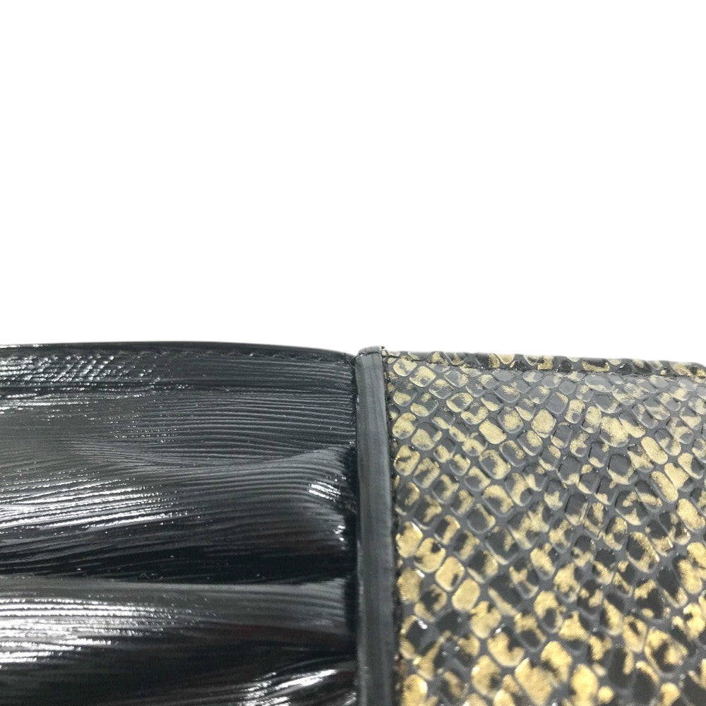 FENDI vintage ribbon Vintage Genuine Leather 2-Way Shoulder Bag Pochette Clutch Bag Crossbody Bag Clutch bag Leather Black Used