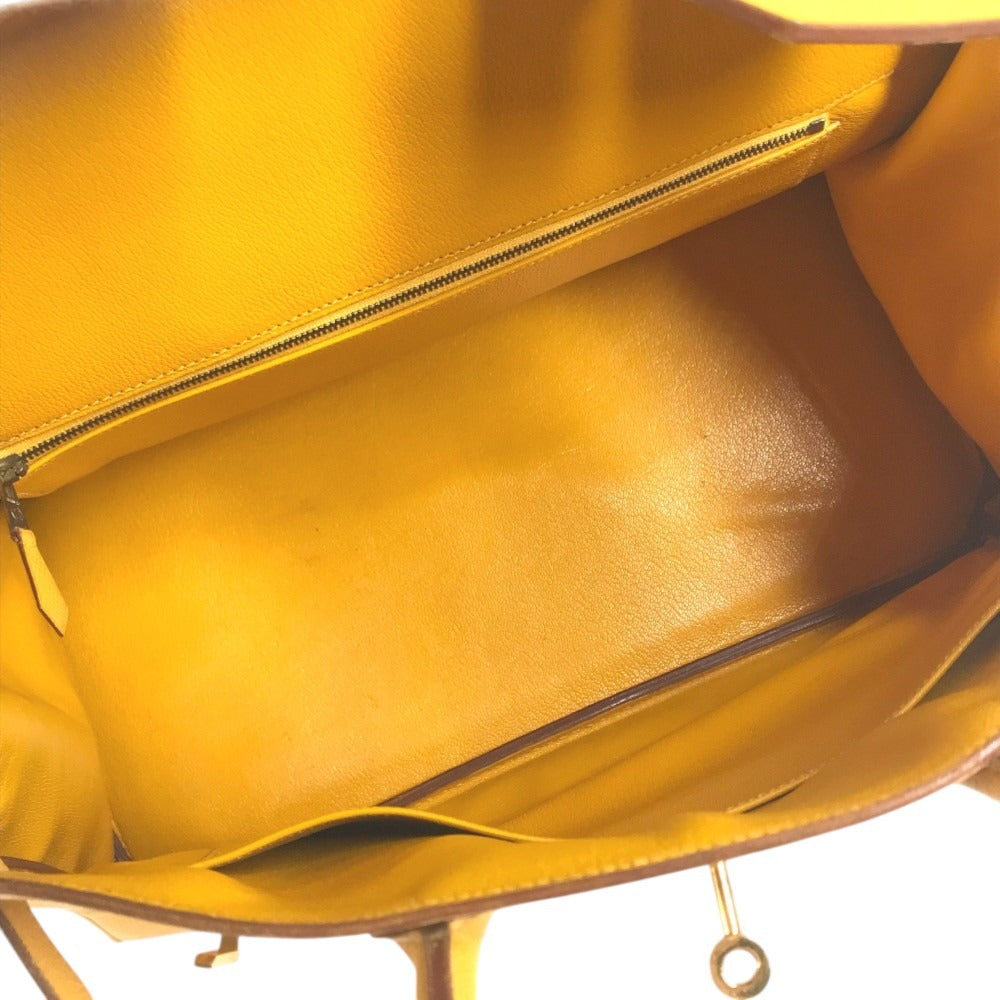 HERMES Birkin35 Birkin 35 Bag Tote Bag Hand Bag Leather Jaune yellow/GoldHardware Used