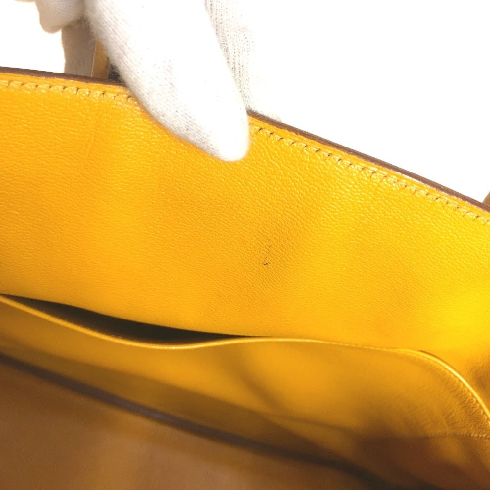 HERMES Birkin35 Birkin 35 Bag Tote Bag Hand Bag Leather Jaune yellow/GoldHardware Used