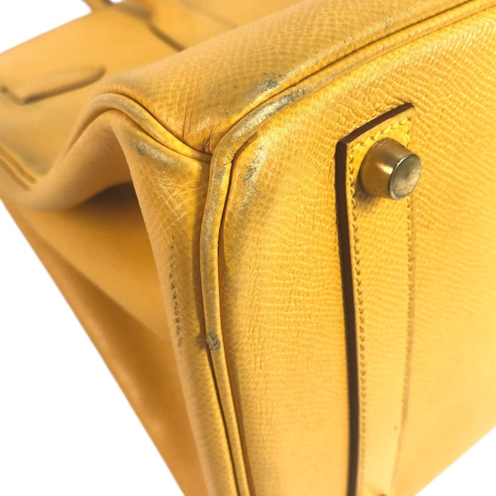 HERMES Birkin35 Birkin 35 Bag Tote Bag Hand Bag Leather Jaune yellow/GoldHardware Used