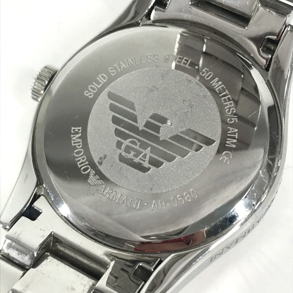Emporio Armani AR-0680 Classic series quartz Wristwatch Stainless Steel Black Used