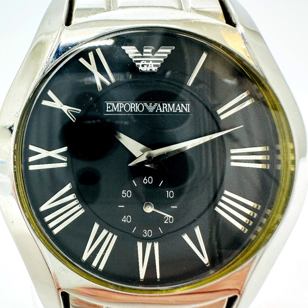 Emporio Armani AR-0680 Classic series quartz Wristwatch Stainless Steel Black Used