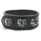 CHROME HEARTS 3BTN 2NP Heart 3-Button 2-Snap Accessories bangle Bracelet Leather Black/Silver Used