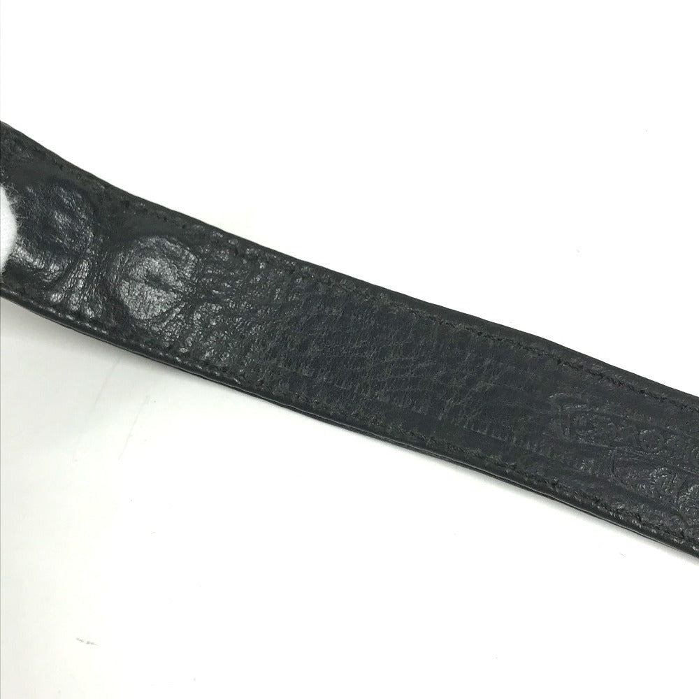 CHROME HEARTS 3BTN 2NP Heart 3-Button 2-Snap Accessories bangle Bracelet Leather Black/Silver Used