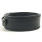 CHROME HEARTS 3BTN 2NP Heart 3-Button 2-Snap Accessories bangle Bracelet Leather Black/Silver Used