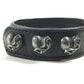 CHROME HEARTS 3BTN 2NP Heart 3-Button 2-Snap Accessories bangle Bracelet Leather Black/Silver Used