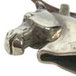 HERMES Shuval horse Accessories Choker Leather Strap Necklace Metal / Leather Silver/Brown Used