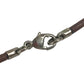 HERMES Shuval horse Accessories Choker Leather Strap Necklace Metal / Leather Silver/Brown Used