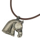 HERMES Shuval horse Accessories Choker Leather Strap Necklace Metal / Leather Silver/Brown Used