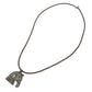 HERMES Shuval horse Accessories Choker Leather Strap Necklace Metal / Leather Silver/Brown Used