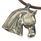 HERMES Shuval horse Accessories Choker Leather Strap Necklace Metal / Leather Silver/Brown Used