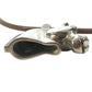 HERMES Shuval horse Accessories Choker Leather Strap Necklace Metal / Leather Silver/Brown Used