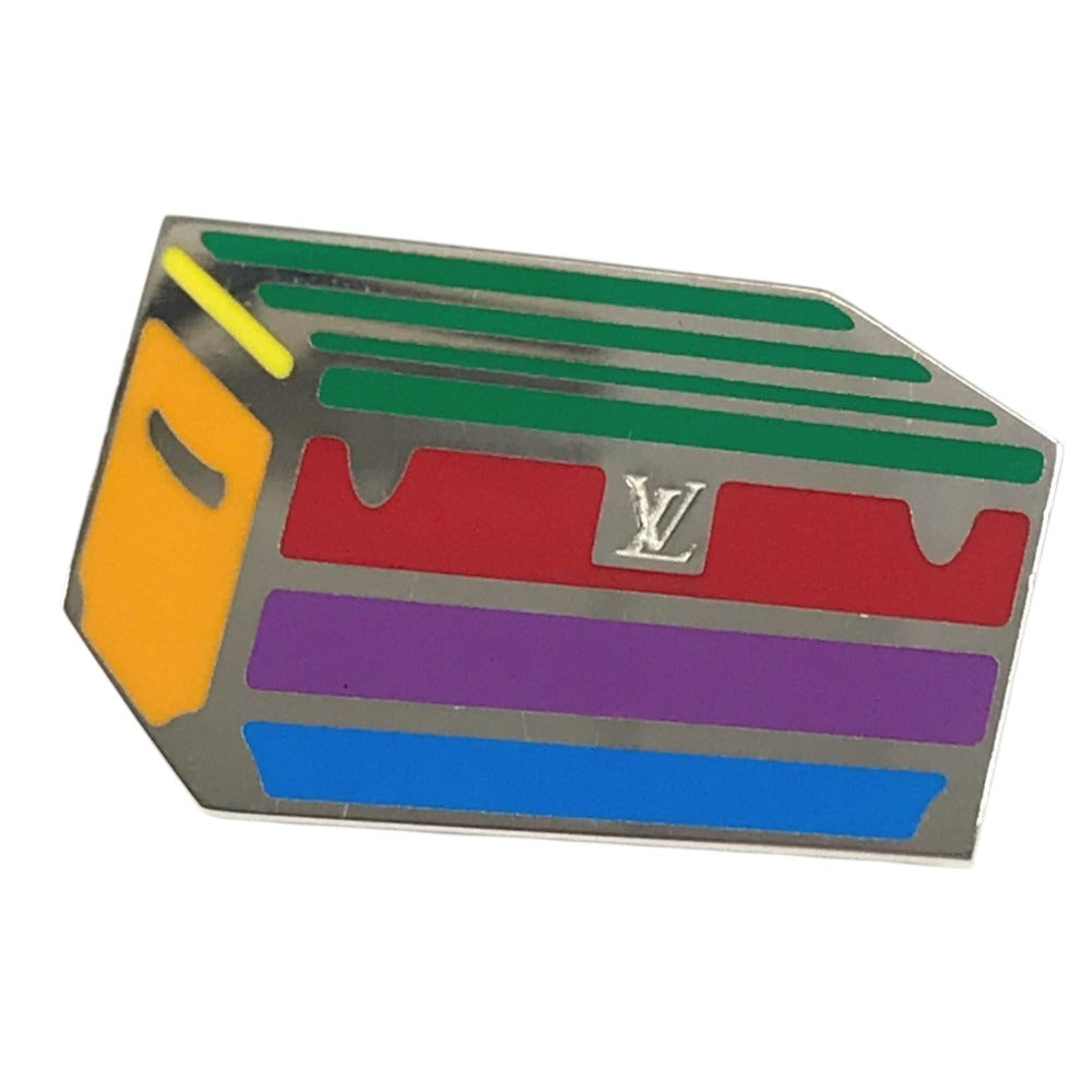 LOUIS VUITTON M63476 2018 TIME CAPSULE Exhibition Hankyu Limited Edition Trunk & Airplane & LV Logo Accessory 3-piece set Brooch Metal Multicolore/Silver Used