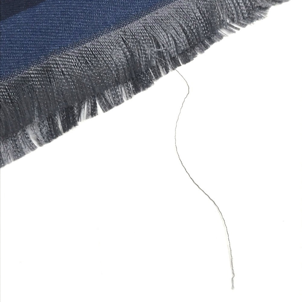 LOUIS VUITTON R98933 Monogram Ethol Monogram Stole/Shawl Scarf Fringe shawl silk / wool blue Used