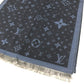 LOUIS VUITTON R98933 Monogram Ethol Monogram Stole/Shawl Scarf Fringe shawl silk / wool blue Used