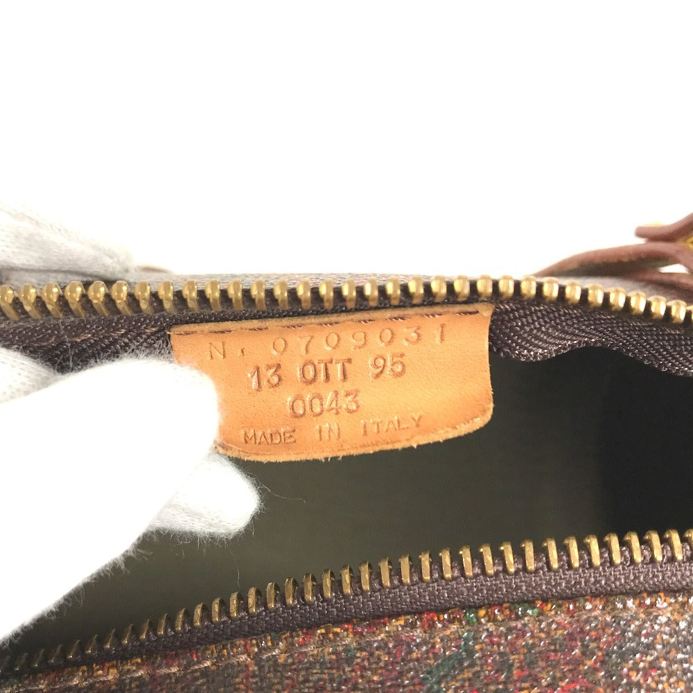 ETRO Paisley pattern Shoulder bag, cylindrical shape Hand Bag Leather/Canvas Brown Used