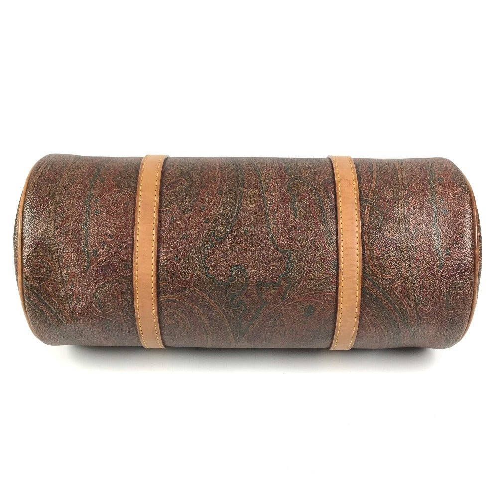 ETRO Paisley pattern Shoulder bag, cylindrical shape Hand Bag Leather/Canvas Brown Used