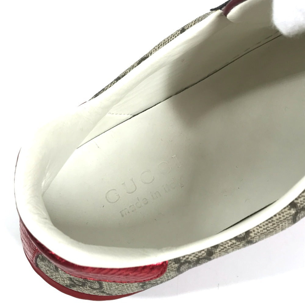GUCCI 429445 GG Supreme logo shoes shoe laces sneakers GG Supreme Canvas Beige/Red Used