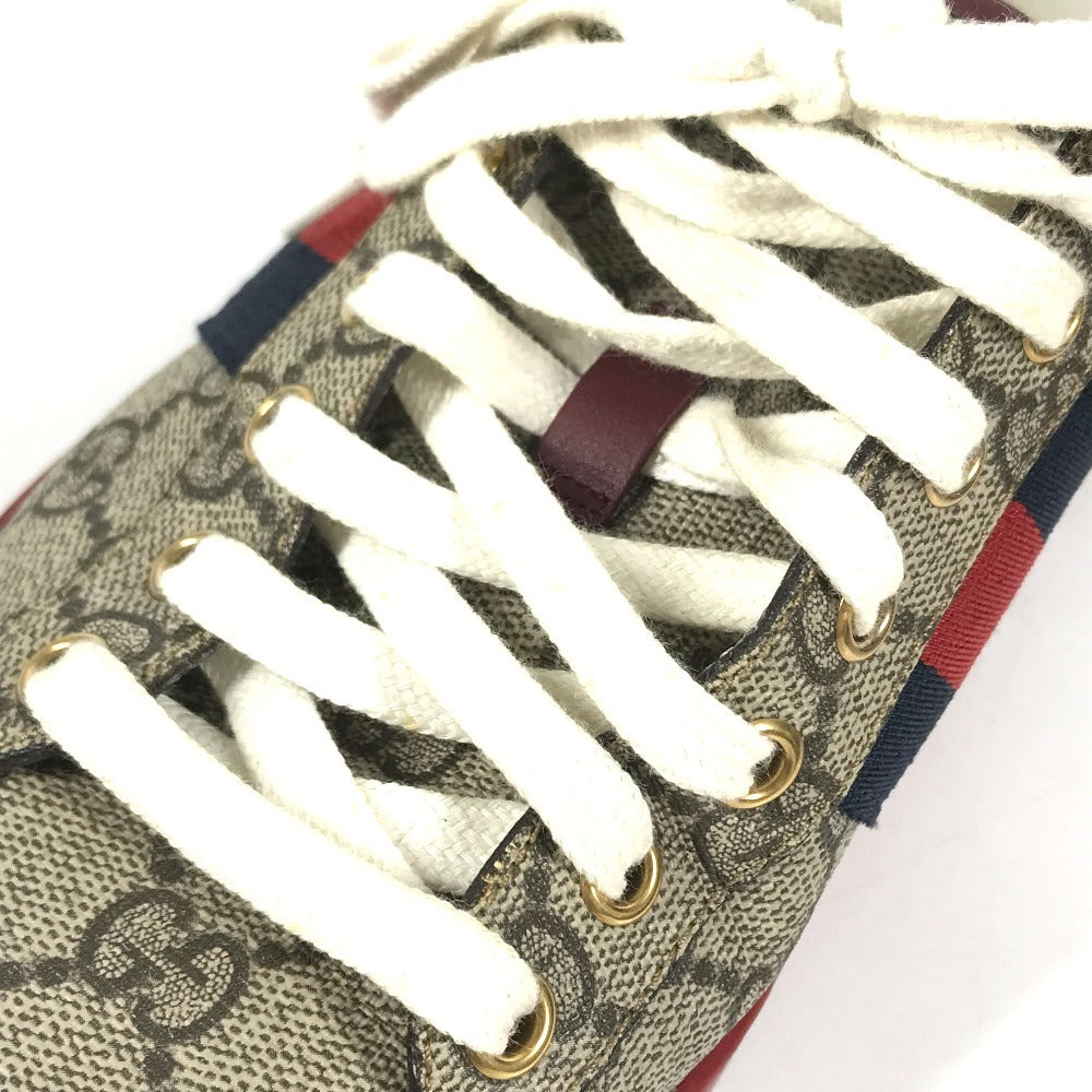 GUCCI 429445 GG Supreme logo shoes shoe laces sneakers GG Supreme Canvas Beige/Red Used
