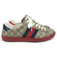 GUCCI 429445 GG Supreme logo shoes shoe laces sneakers GG Supreme Canvas Beige/Red Used
