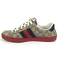 GUCCI 429445 GG Supreme logo shoes shoe laces sneakers GG Supreme Canvas Beige/Red Used