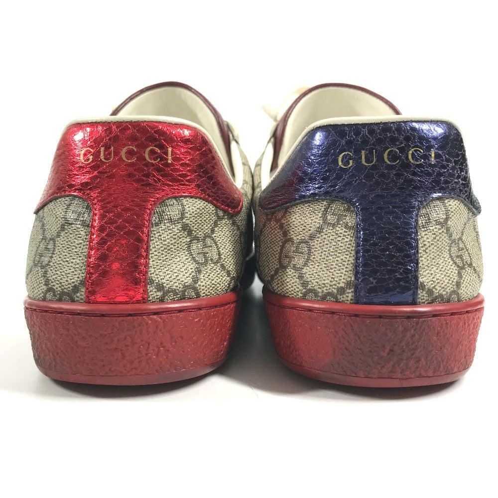 GUCCI 429445 GG Supreme logo shoes shoe laces sneakers GG Supreme Canvas Beige/Red Used