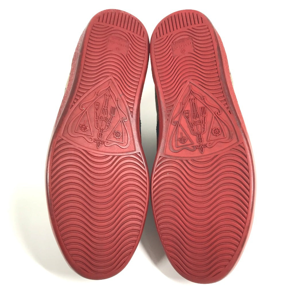 GUCCI 429445 GG Supreme logo shoes shoe laces sneakers GG Supreme Canvas Beige/Red Used
