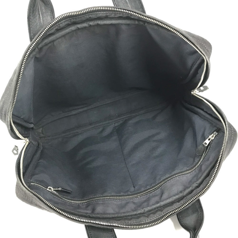 HERMES Acapulco Odinatur Hand Bag Tote Bag Document Bag Business bag ToileChevron / Leather Black Used