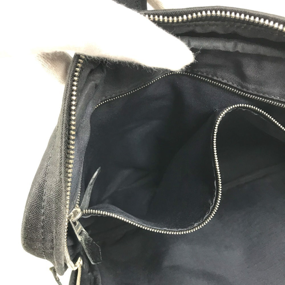 HERMES Acapulco Odinatur Hand Bag Tote Bag Document Bag Business bag ToileChevron / Leather Black Used