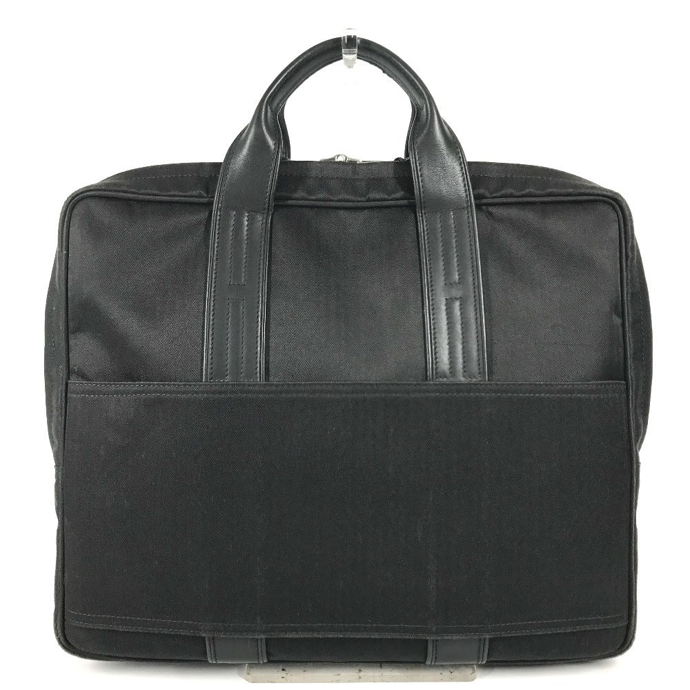 HERMES Acapulco Odinatur Hand Bag Tote Bag Document Bag Business bag ToileChevron / Leather Black Used