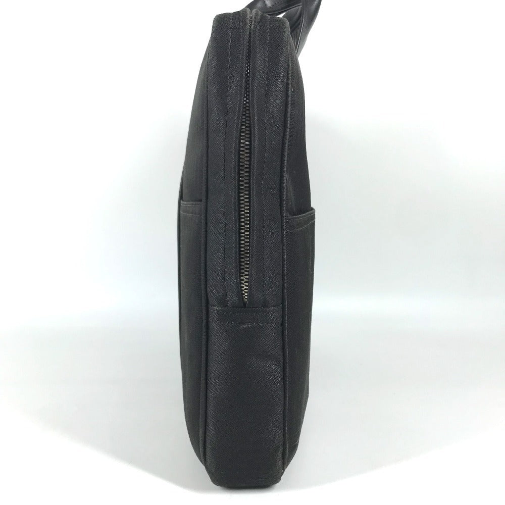 HERMES Acapulco Odinatur Hand Bag Tote Bag Document Bag Business bag ToileChevron / Leather Black Used