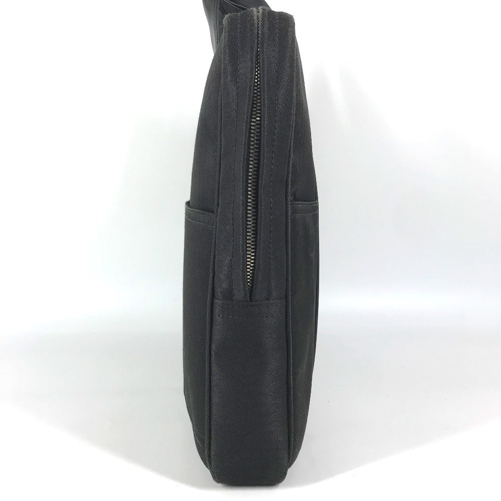 HERMES Acapulco Odinatur Hand Bag Tote Bag Document Bag Business bag ToileChevron / Leather Black Used