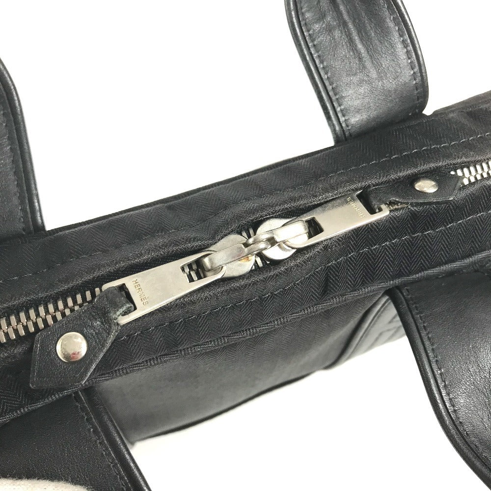 HERMES Acapulco Odinatur Hand Bag Tote Bag Document Bag Business bag ToileChevron / Leather Black Used