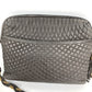 BALLY vintage Logo Quilted Fringe Tassel Twist Chain Bag Pochette Crossbody Shoulder Bag Leather gray Used