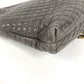BALLY vintage Logo Quilted Fringe Tassel Twist Chain Bag Pochette Crossbody Shoulder Bag Leather gray Used
