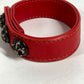 CHROME HEARTS 3BTN 2NP BS Flare 3 Button 2 Snap Accessories bangle Bracelet Leather Red Used