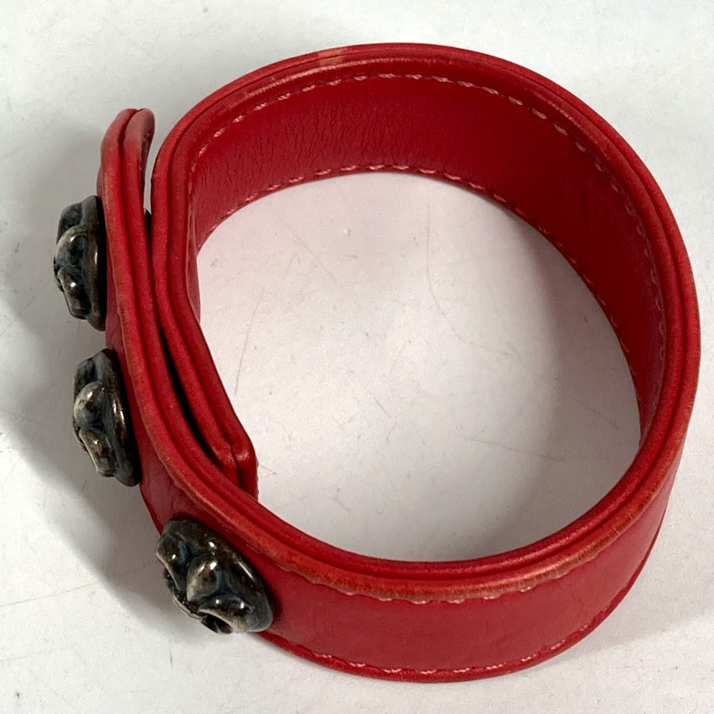 CHROME HEARTS 3BTN 2NP BS Flare 3 Button 2 Snap Accessories bangle Bracelet Leather Red Used